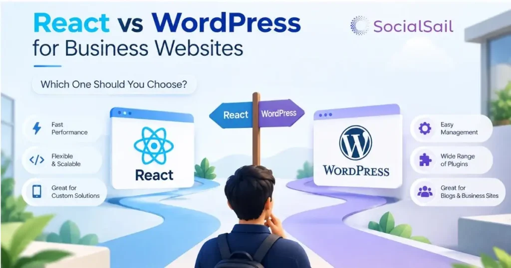 React vs WordPress for Business Websites |  custom React web development